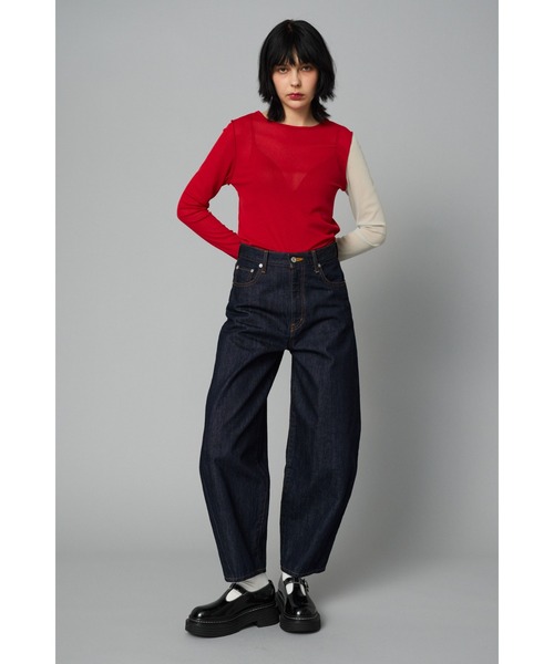 HeRIN.CYE - クルーネック メッシュ インナー トップス - BLACK