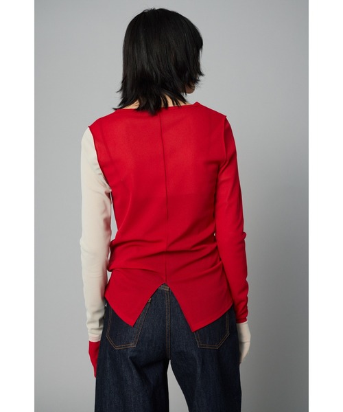 HeRIN.CYE（ヘリンドットサイ）の「Crew neck mesh inner tops　　クルーネックメッシュインナートップス（Tシャツ/カットソー・レディース・ライトイエロー/グレー/ネイビー/レッド・FREE）」の6枚目の写真