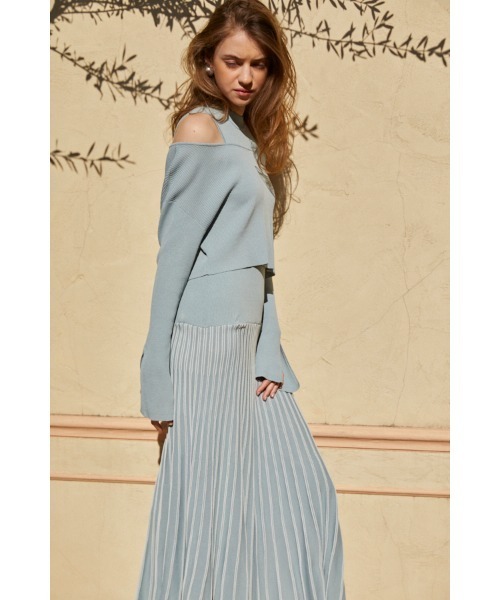 Our Song Knit Dress Set バイカラープリーツニットSet UP