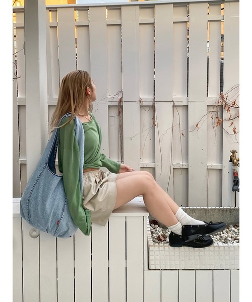 Ungrid（アングリッド）の「シアールーズカラーニット（ニット/セーター・レディース・イエロー/オレンジ/グリーン/パープル・FREE）」の5枚目の写真