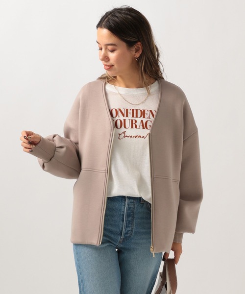 BAYFLOW（ベイフロー）の「[軽く柔らかな着心地]スポンディッシュジップブルゾン（ブルゾン・レディース・ネイビー/グレイッシュベージュ/モカ・SMALL/MEDIUM）」の20枚目の写真