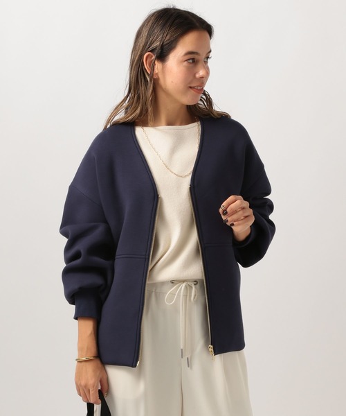 BAYFLOW（ベイフロー）の「[軽く柔らかな着心地]スポンディッシュジップブルゾン（ブルゾン・レディース・ネイビー/グレイッシュベージュ/モカ・SMALL/MEDIUM）」の6枚目の写真