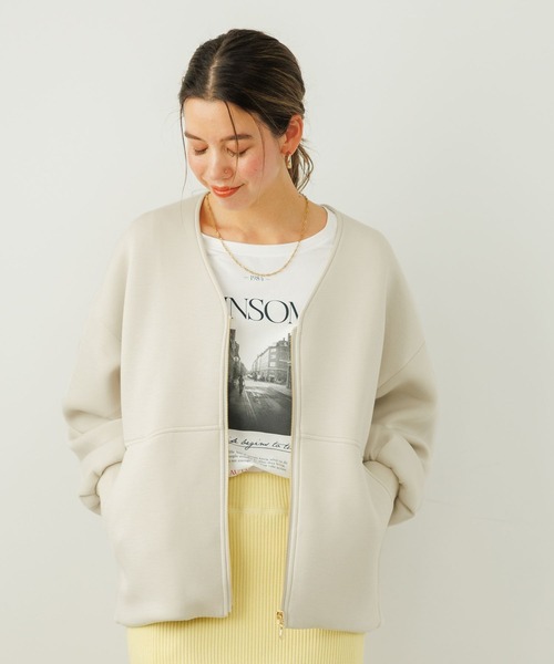 BAYFLOW（ベイフロー）の「[軽く柔らかな着心地]スポンディッシュジップブルゾン（ブルゾン・レディース・ネイビー/グレイッシュベージュ/モカ・SMALL/MEDIUM）」の14枚目の写真