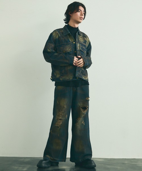 Shoowtime(ショウタイム)の「Striped Design Mock Neck Long Sleeve T-Shirt / ストライプデザインモックネックロングスリーブTシャツ(Tシャツ/カットソー・メンズ・ブラック/ホワイト・MEDIUM/LARGE/X-LARGE)」の15枚目の写真