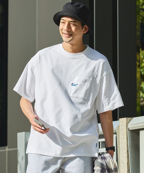 JACK PURCELL(ジャックパーセル)の「CONVERSE JACK PURCELL/コンバース ジャック パーセル ポイントロゴ刺繍/グラフィックプリント 半袖Tシャツ(Tシャツ/カットソー・メンズ・ブルー系/ブルー/オフホワイト/アッシュグレー/ホワイト系1/ホワイト系・L/M)」の16枚目の写真