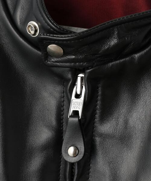 schott(ショット)の「Schott/ショット/HORSE LEATHER CAFE RACER 641XX/ホースレザー カフェレーサー シングルライダース(ライダースジャケット・メンズ・ブラック・40/36/34/38/42/44)」の6枚目の写真