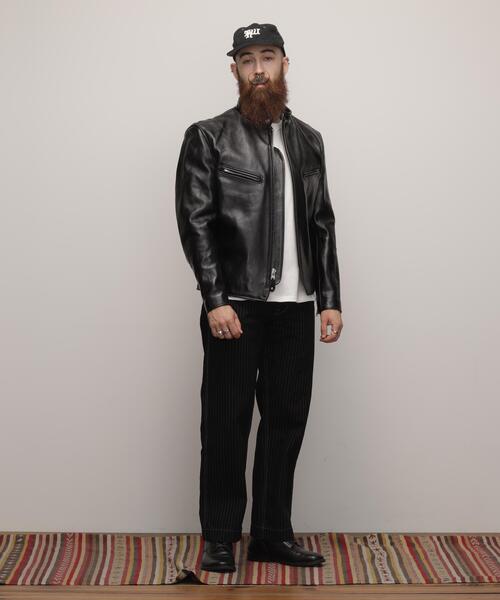 schott(ショット)の「Schott/ショット/HORSE LEATHER CAFE RACER 641XX/ホースレザー カフェレーサー シングルライダース(ライダースジャケット・メンズ・ブラック・40/36/34/38/42/44)」の12枚目の写真