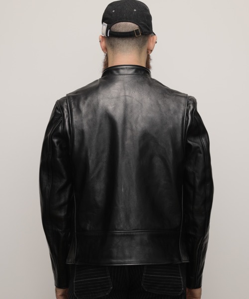 schott（ショット）の「Schott/ショット/HORSE LEATHER CAFE RACER 641XX/ホースレザー カフェレーサー  シングルライダース（ライダースジャケット・メンズ・ブラック・40/36/34/38/42/44）」の4枚目の写真
