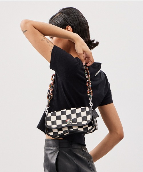 coach［Coachtopia ］チェッカーパターン ショルダーバッグ エルゴ バッグ・チェッカーボード アップクラフト レザー