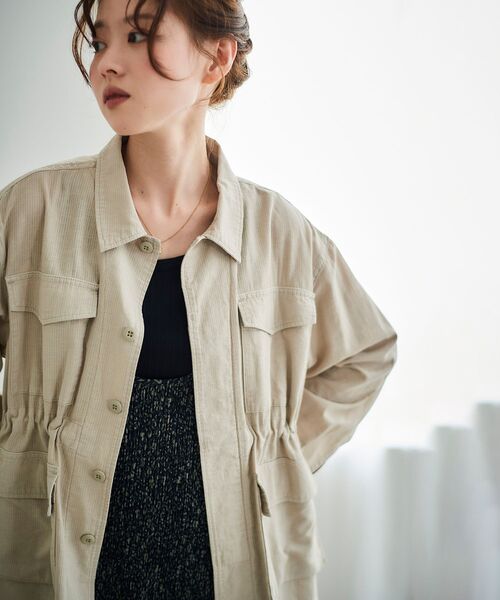 le.coeur blanc（ルクールブラン）の「ミリタリーハーフジャケット（ミリタリージャケット・レディース・カーキオリーブ/ベージュ・38）」の6枚目の写真