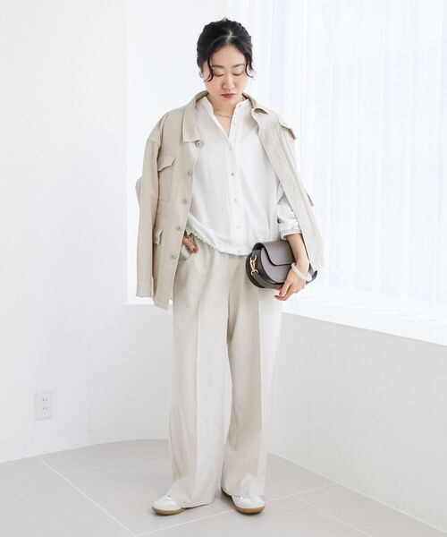 le.coeur blanc（ルクールブラン）の「ミリタリーハーフジャケット（ミリタリージャケット・レディース・カーキオリーブ/ベージュ・38）」の20枚目の写真