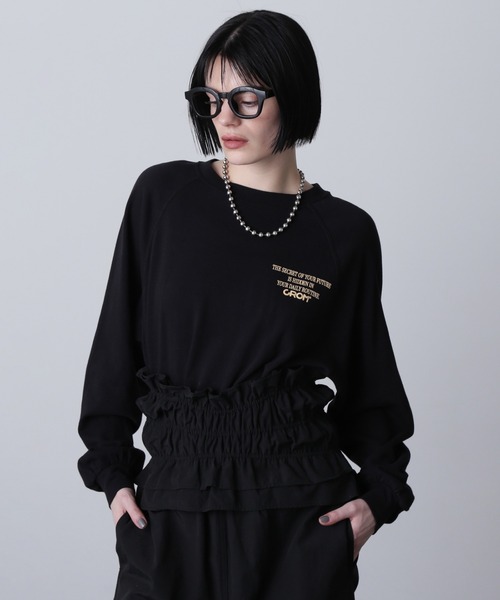 ROSE BUD(ローズバッド)の「(CREOLME)LOGO SWEAT SHIRT(スウェット・レディース・ブラック/パープル/ブルー・ONE SIZE)」の1枚目の写真