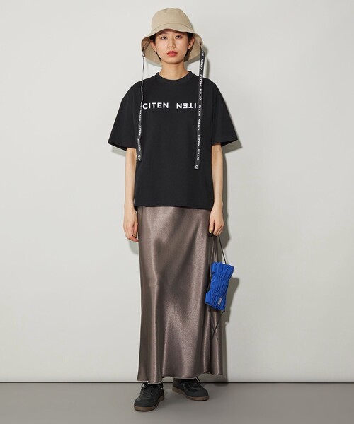 CITEN（シテン）の「＜CITEN＞エッセンシャルサテンスカート（スカート・レディース・ブラック/ベージュ/モカ/コバルトブルー/イエロー・FREE）」の22枚目の写真