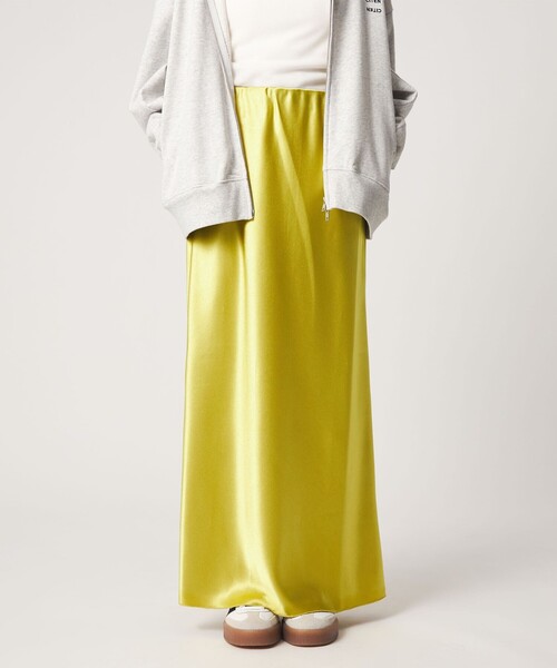 CITEN（シテン）の「＜CITEN＞エッセンシャルサテンスカート（スカート・レディース・ブラック/ベージュ/モカ/コバルトブルー/イエロー・FREE）」の14枚目の写真