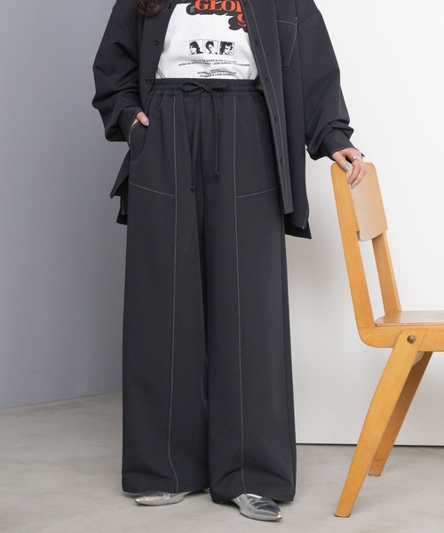 RAGEBLUE（レイジブルー）の「＜セットアップ対応＞TRステッチスラックス/イージーパンツ（スラックス・レディース・グレー/ネイビー・FREE）」の2枚目の写真