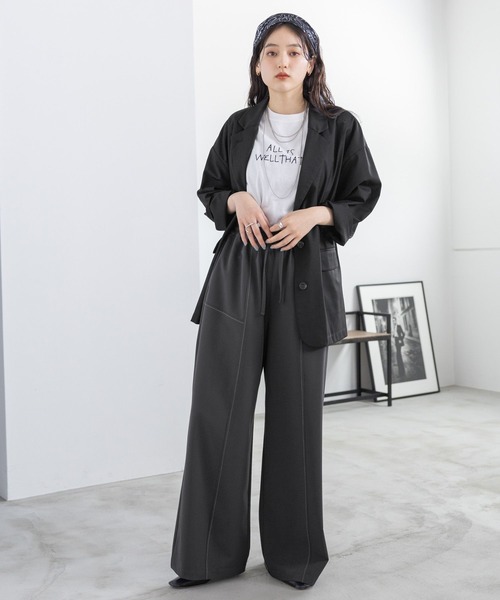 RAGEBLUE（レイジブルー）の「＜セットアップ対応＞TRステッチスラックス/イージーパンツ（スラックス・レディース・グレー/ネイビー・FREE）」の9枚目の写真