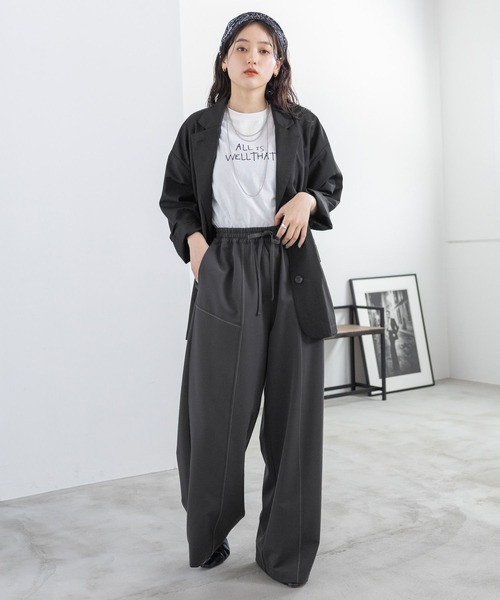 RAGEBLUE（レイジブルー）の「＜セットアップ対応＞TRステッチスラックス/イージーパンツ（スラックス・レディース・グレー/ネイビー・FREE）」の10枚目の写真