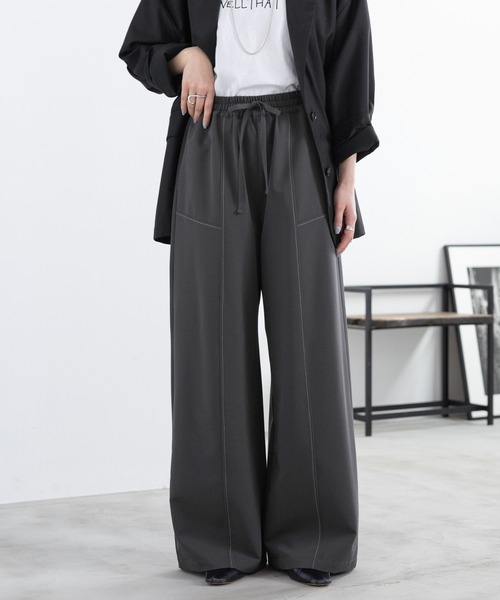 RAGEBLUE（レイジブルー）の「＜セットアップ対応＞TRステッチスラックス/イージーパンツ（スラックス・レディース・グレー/ネイビー・FREE）」の11枚目の写真