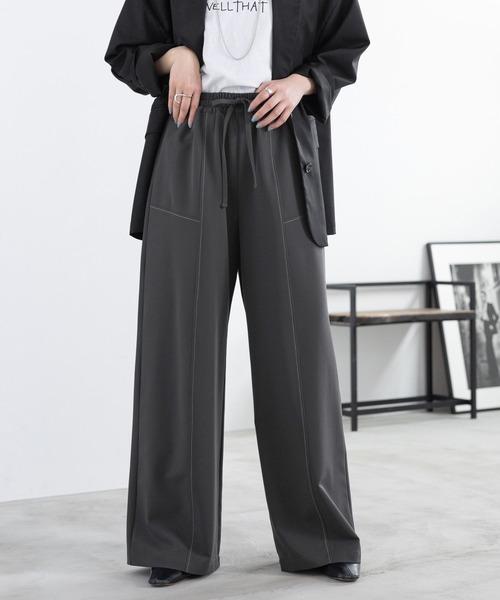 RAGEBLUE（レイジブルー）の「＜セットアップ対応＞TRステッチスラックス/イージーパンツ（スラックス・レディース・グレー/ネイビー・FREE）」の12枚目の写真