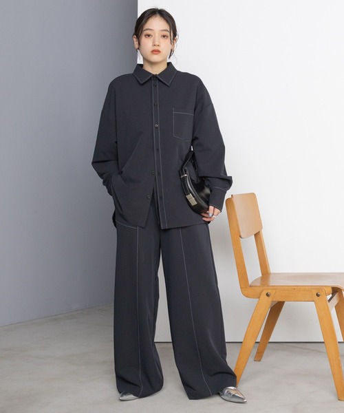 RAGEBLUE（レイジブルー）の「＜セットアップ対応＞TRステッチスラックス/イージーパンツ（スラックス・レディース・グレー/ネイビー・FREE）」の15枚目の写真