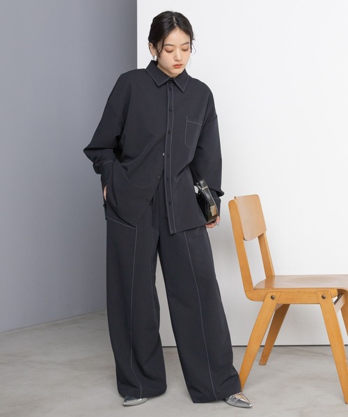 RAGEBLUE（レイジブルー）の「＜セットアップ対応＞TRステッチスラックス/イージーパンツ（スラックス・レディース・グレー/ネイビー・FREE）」の17枚目の写真