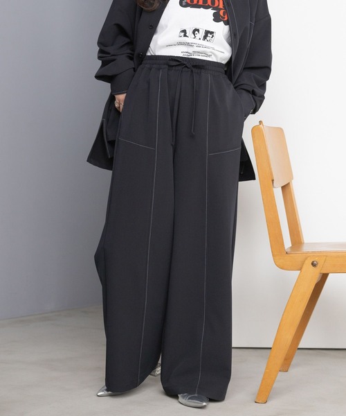 RAGEBLUE（レイジブルー）の「＜セットアップ対応＞TRステッチスラックス/イージーパンツ（スラックス・レディース・グレー/ネイビー・FREE）」の22枚目の写真