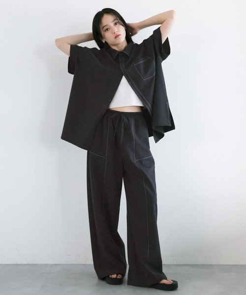 RAGEBLUE（レイジブルー）の「＜セットアップ対応＞TRステッチスラックス/イージーパンツ（スラックス・レディース・グレー/ネイビー・FREE）」の4枚目の写真