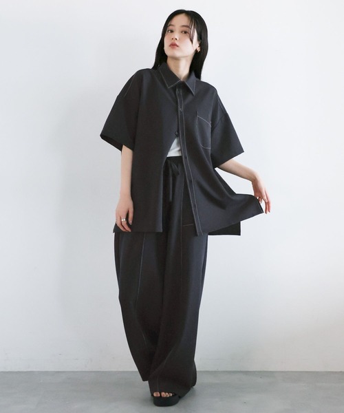 RAGEBLUE（レイジブルー）の「＜セットアップ対応＞TRステッチスラックス/イージーパンツ（スラックス・レディース・グレー/ネイビー・FREE）」の5枚目の写真