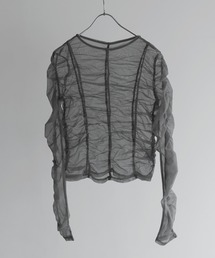 shetila（シェティラ）の「くしゅくしゅシャーリングチュール シアートップス（シャツ/ブラウス）」