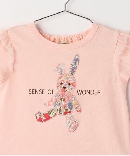 sense of wonder（センスオブワンダー）の「リバティウサギアップリケＴシャツ（Tシャツ/カットソー・キッズ・ピンク/オフホワイト・90cm/130cm/100cm/110cm/120cm/80ｃｍ）」の4枚目の写真