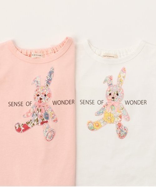 sense of wonder（センスオブワンダー）の「リバティウサギアップリケＴシャツ（Tシャツ/カットソー・キッズ・ピンク/オフホワイト・90cm/130cm/100cm/110cm/120cm/80ｃｍ）」の5枚目の写真
