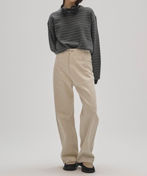 TODAYFUL(トゥデイフル)の「TODAYFUL Border Long T-shirts ボーダーロングTシャツ/12520613(Tシャツ/カットソー・レディース・チョコ/チャコールグレー・ONE SIZE)」の5枚目の写真