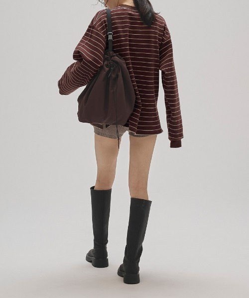 TODAYFUL(トゥデイフル)の「TODAYFUL Border Long T-shirts ボーダーロングTシャツ/12520613(Tシャツ/カットソー・レディース・チョコ/チャコールグレー・ONE SIZE)」の8枚目の写真