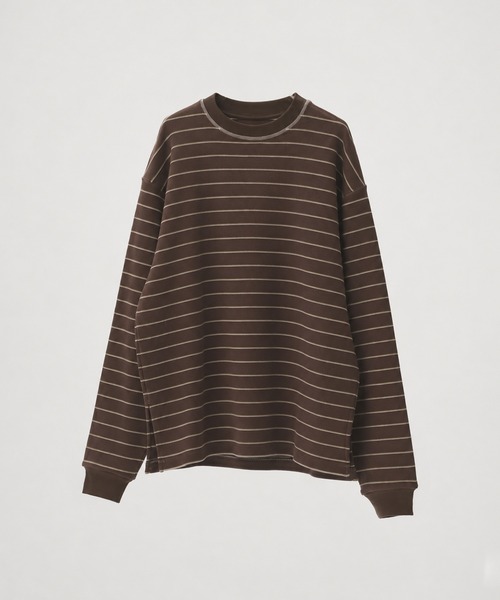 TODAYFUL(トゥデイフル)の「TODAYFUL Border Long T-shirts ボーダーロングTシャツ/12520613(Tシャツ/カットソー・レディース・チョコ/チャコールグレー・ONE SIZE)」の4枚目の写真