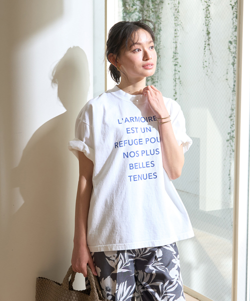 Rouge vif Anna（ルージュヴィフアンナ）の「ピグメントヴィンテージライクロゴBIG Tシャツ（Tシャツ/カットソー・レディース・ホワイト/クリーム・フリー）」の5枚目の写真