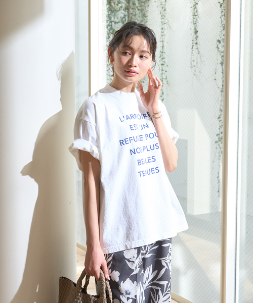 Rouge vif Anna（ルージュヴィフアンナ）の「ピグメントヴィンテージライクロゴBIG Tシャツ（Tシャツ/カットソー・レディース・ホワイト/クリーム・フリー）」の6枚目の写真