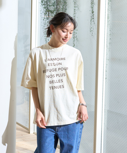 Rouge vif Anna（ルージュヴィフアンナ）の「ピグメントヴィンテージライクロゴBIG Tシャツ（Tシャツ/カットソー・レディース・ホワイト/クリーム・フリー）」の9枚目の写真