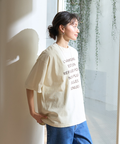 Rouge vif Anna（ルージュヴィフアンナ）の「ピグメントヴィンテージライクロゴBIG Tシャツ（Tシャツ/カットソー・レディース・ホワイト/クリーム・フリー）」の10枚目の写真