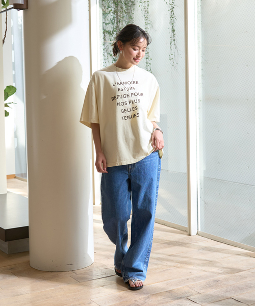Rouge vif Anna（ルージュヴィフアンナ）の「ピグメントヴィンテージライクロゴBIG Tシャツ（Tシャツ/カットソー・レディース・ホワイト/クリーム・フリー）」の18枚目の写真