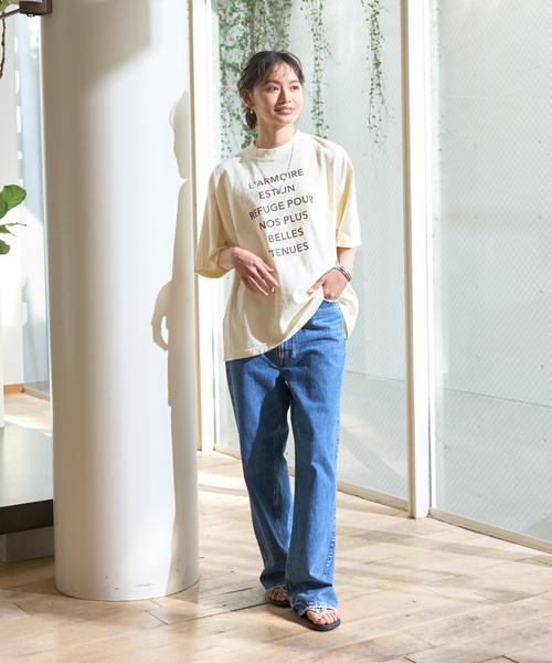 Rouge vif Anna（ルージュヴィフアンナ）の「ピグメントヴィンテージライクロゴBIG Tシャツ（Tシャツ/カットソー・レディース・ホワイト/クリーム・フリー）」の20枚目の写真