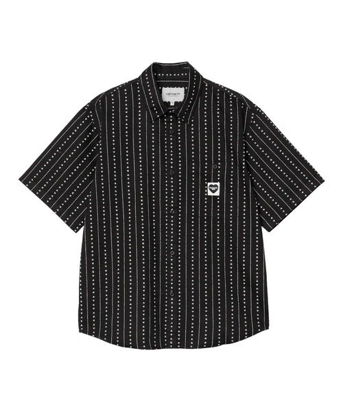 Carhartt WIP(カーハートダブリューアイピー)の「Carhartt WIP/カーハートダブリューアイピー 半袖シャツ 総柄 ショートスリーブドリューシャツ S/S DREWE SHIRT I034537(シャツ/ブラウス・メンズ・インディゴブルー/ブラック・M/L/XL)」の1枚目の写真