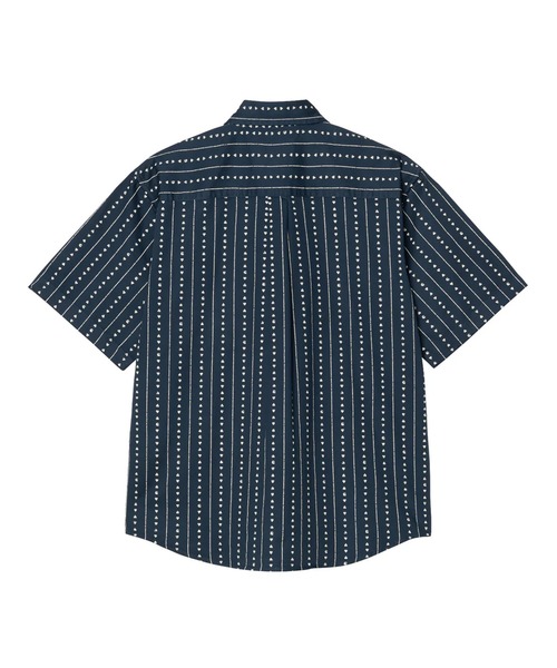 Carhartt WIP(カーハートダブリューアイピー)の「Carhartt WIP/カーハートダブリューアイピー 半袖シャツ 総柄 ショートスリーブドリューシャツ S/S DREWE SHIRT I034537(シャツ/ブラウス・メンズ・インディゴブルー/ブラック・M/L/XL)」の4枚目の写真