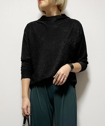 【Fizz/フィズ】 ラメ混天竺 ボトルネックTee