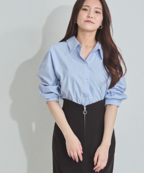 MISCH MASCH(ミッシュマッシュ)の「ZOZO限定 オーバーサイズシャツ(シャツ/ブラウス・レディース・ホワイト/ブルー・フリ-)」の13枚目の写真