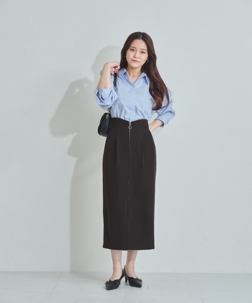 MISCH MASCH(ミッシュマッシュ)の「ZOZO限定 オーバーサイズシャツ(シャツ/ブラウス・レディース・ホワイト/ブルー・フリ-)」の12枚目の写真