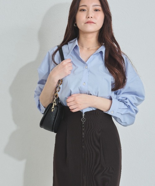 MISCH MASCH(ミッシュマッシュ)の「ZOZO限定 オーバーサイズシャツ(シャツ/ブラウス・レディース・ホワイト/ブルー・フリ-)」の14枚目の写真