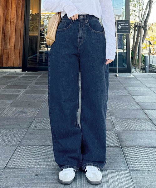 LE MORE(リモア)の「オーバルデニムパンツ(デニムパンツ・レディース・ライトブルー/ブルー・FREE)」の3枚目の写真