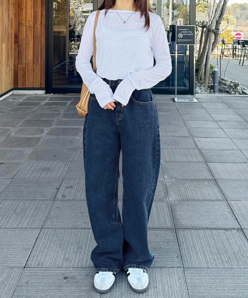 LE MORE(リモア)の「オーバルデニムパンツ(デニムパンツ・レディース・ライトブルー/ブルー・FREE)」の15枚目の写真