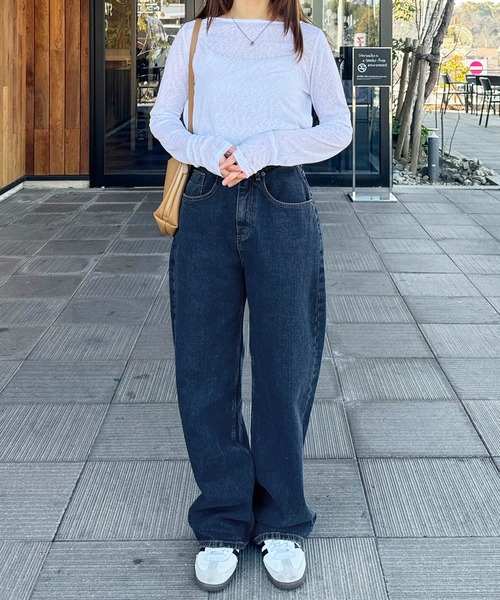 LE MORE(リモア)の「オーバルデニムパンツ(デニムパンツ・レディース・ライトブルー/ブルー・FREE)」の14枚目の写真