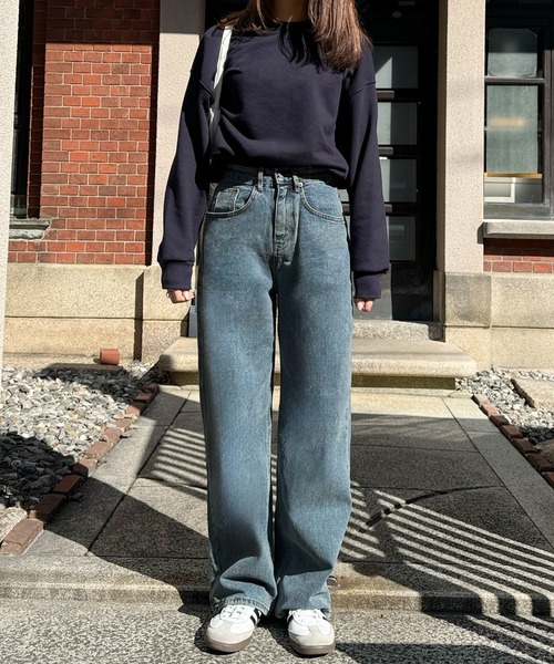 LE MORE(リモア)の「オーバルデニムパンツ(デニムパンツ・レディース・ライトブルー/ブルー・FREE)」の12枚目の写真